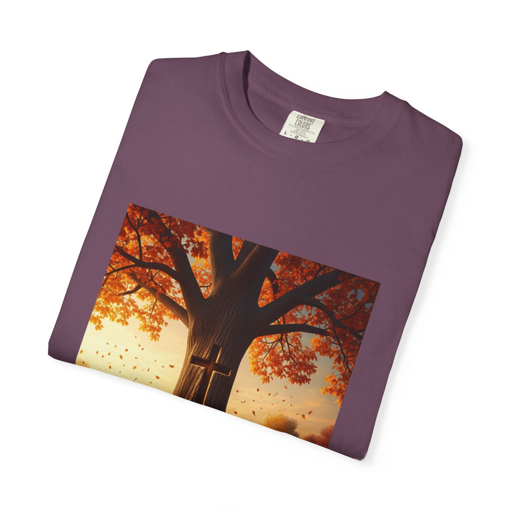 Trust in the Lord T-Shirt – Autumn Tree Christian Tee with Proverbs 3:5 Printify