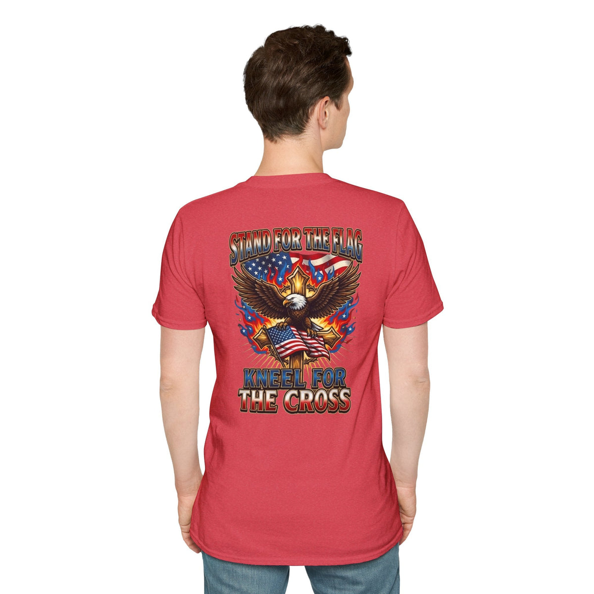 Stand for the Flag Kneel for the Cross T-shirt | Patriotic Eagle T-shirt Printify