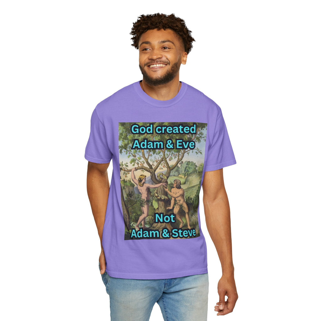 God Created Adam and Eve T-Shirt – Biblical Truth Christian Tee for Bold Faith Printify