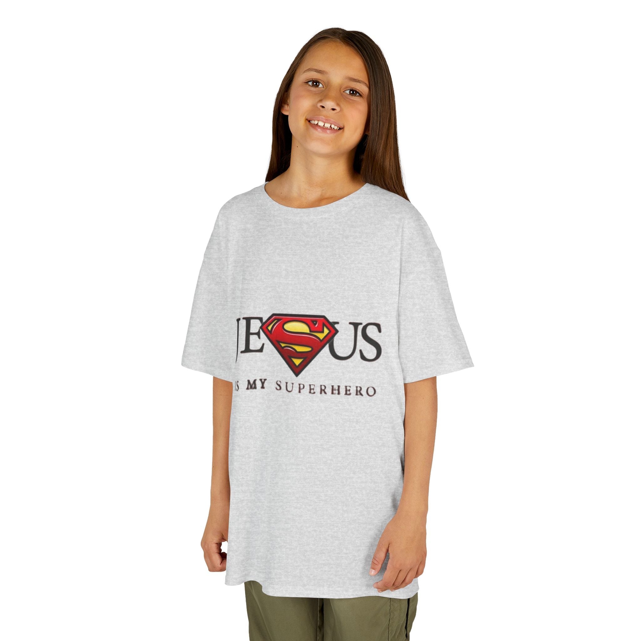 Jesus Is My Superhero T-Shirt — Faith-Based Superman-Inspired Tee Printify