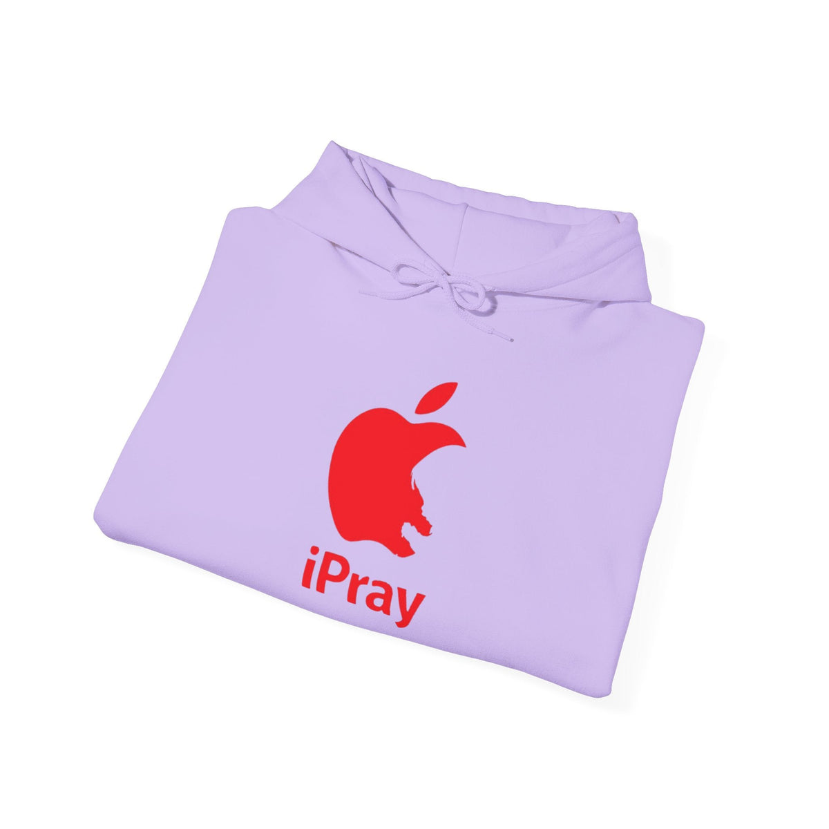 iPray Apple Logo Hoodie — Funny Christian Hoodie (Minimal Red Apple Graphic) Printify