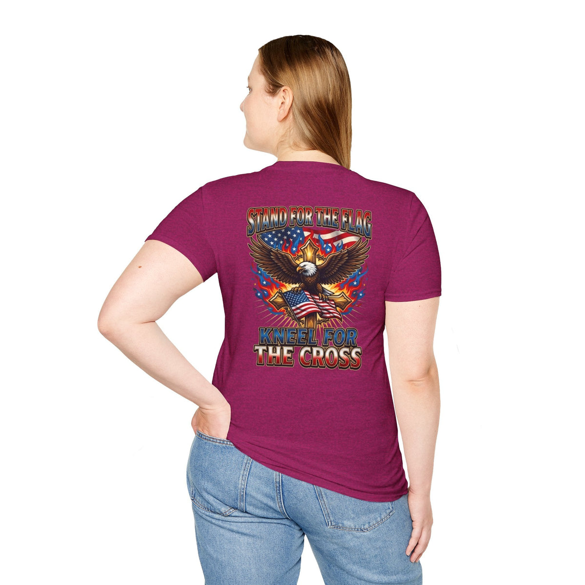 Stand for the Flag Kneel for the Cross T-shirt | Patriotic Eagle T-shirt Printify