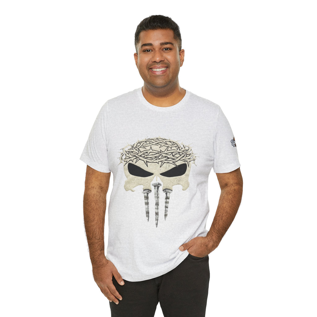 Christian Skull T-shirt - Crown of Thorns & Nails - Warrior Faith T-shirt Printify