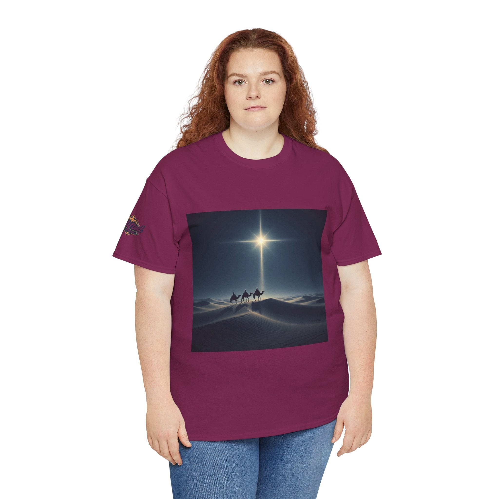 3 Wise Men T-shirt – Magi Camels Nativity Journey Christian Christmas T-shirt for Epiphany Faith & Holy Night Printify