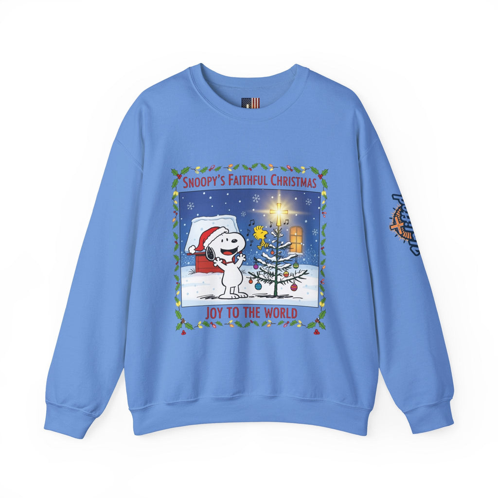 🎄 Faithful Christmas Friends – Christian Holiday Sweatshirt | Festive Tree & Cartoon Duo | Heartwarming Christmas Tee by Uplifted Gear Printify