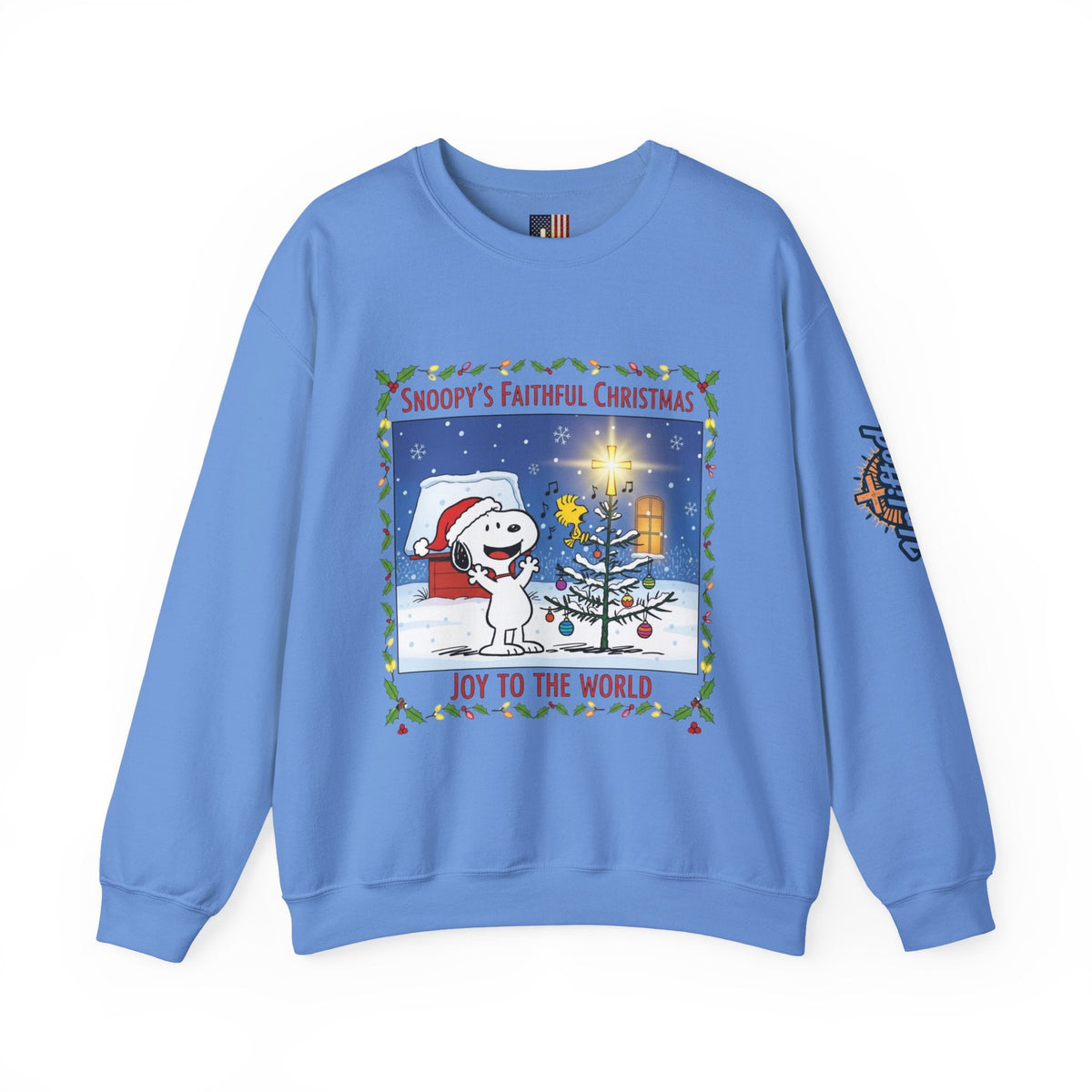 🎄 Faithful Christmas Friends – Christian Holiday Sweatshirt | Festive Tree & Cartoon Duo | Heartwarming Christmas Tee by Uplifted Gear Printify