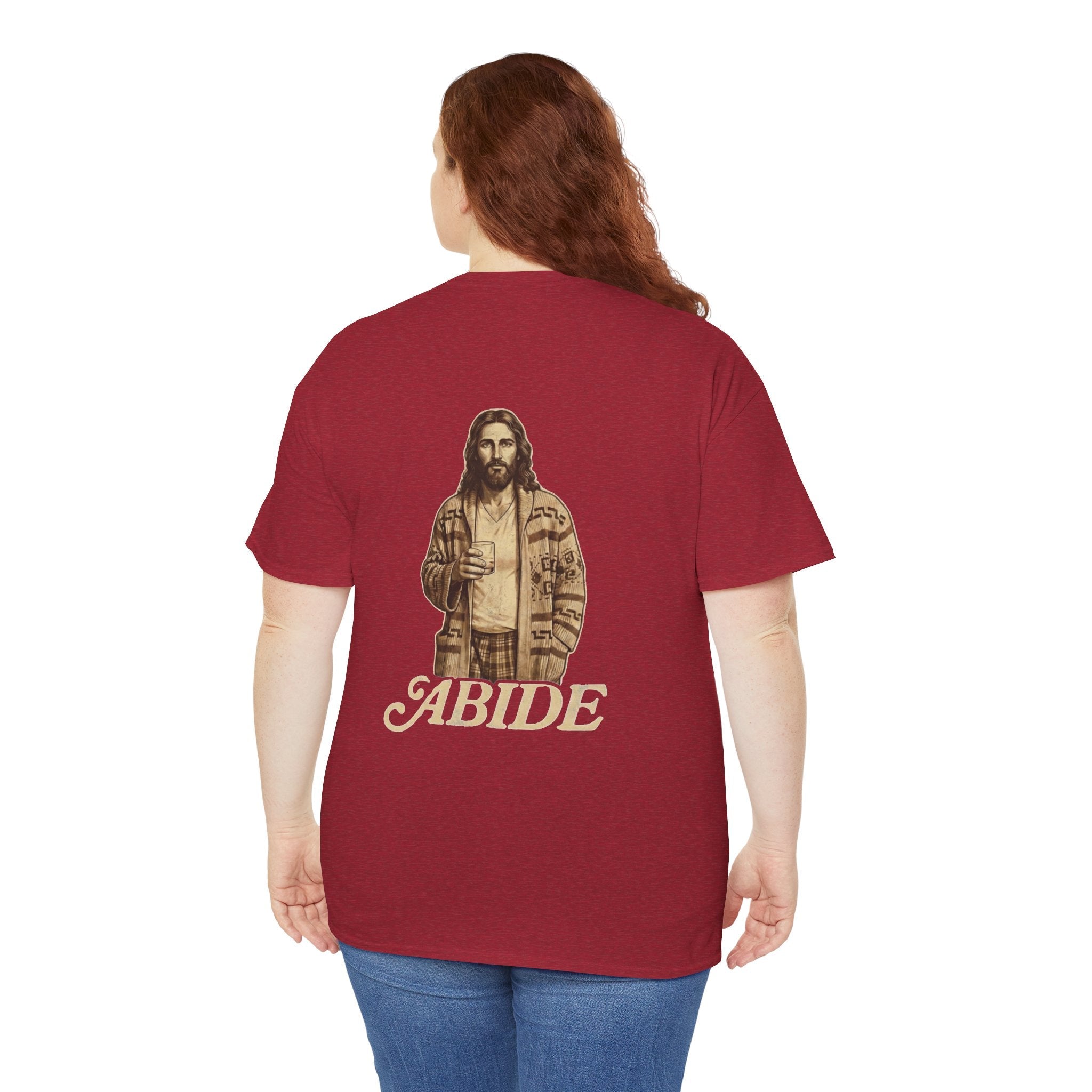 Abide Vintage Jesus Tee — "The Dude" Graphic Christian T-Shirt Printify