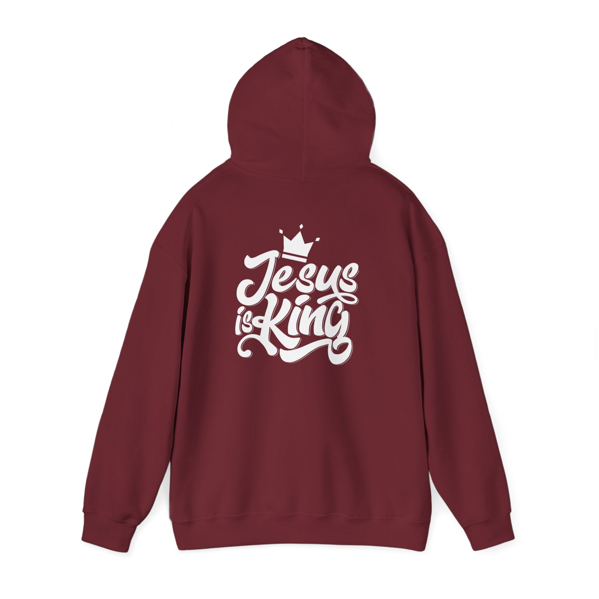 Jesus is King Hoodie – Bold Crown & Cross Christian Sweatshirt for Eternal Reign & Cozy Faith Printify