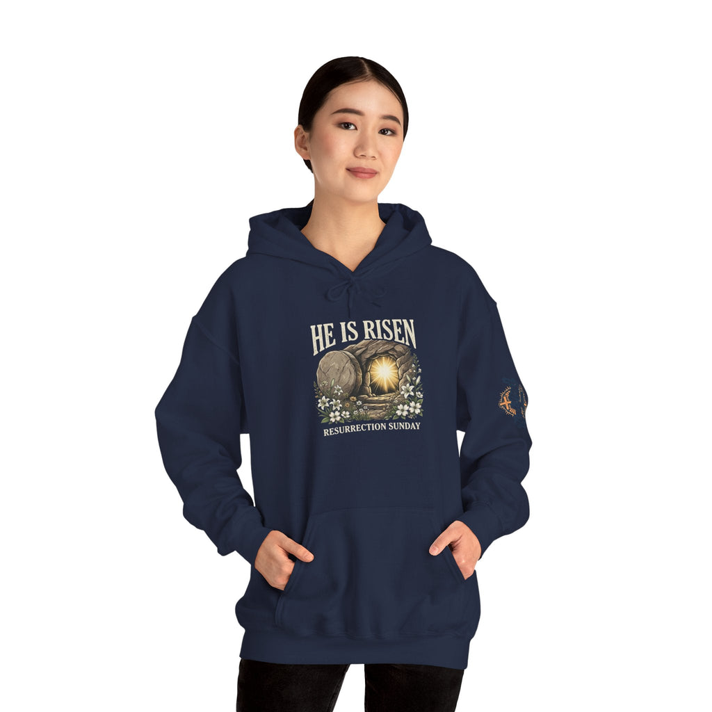 He Is Risen Hoodie — Jesus Christ Resurrection Easter Hoodie Printify