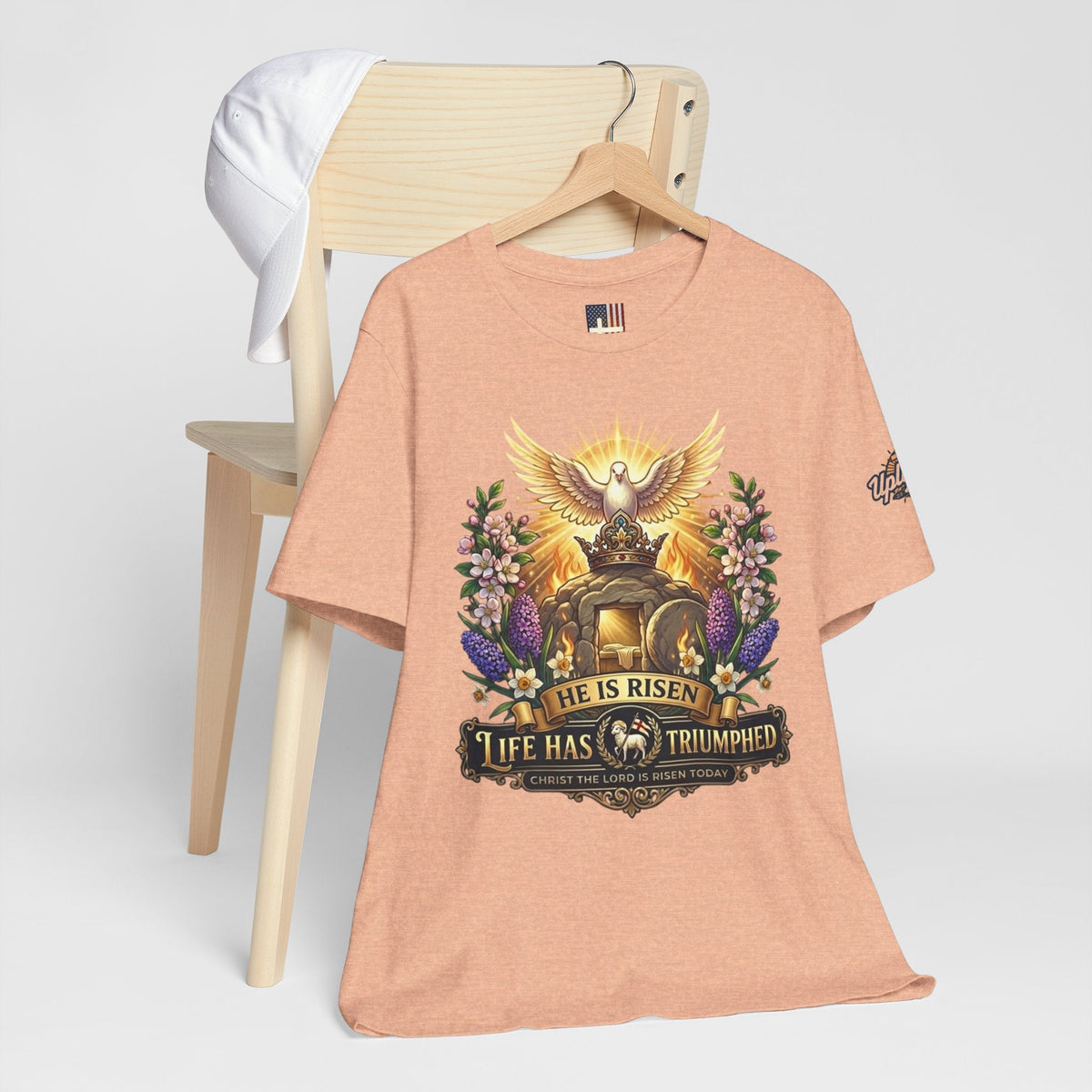 He Is Risen "Life Has Triumphed" T-Shirt — Easter Resurrection Christian Tee Printify