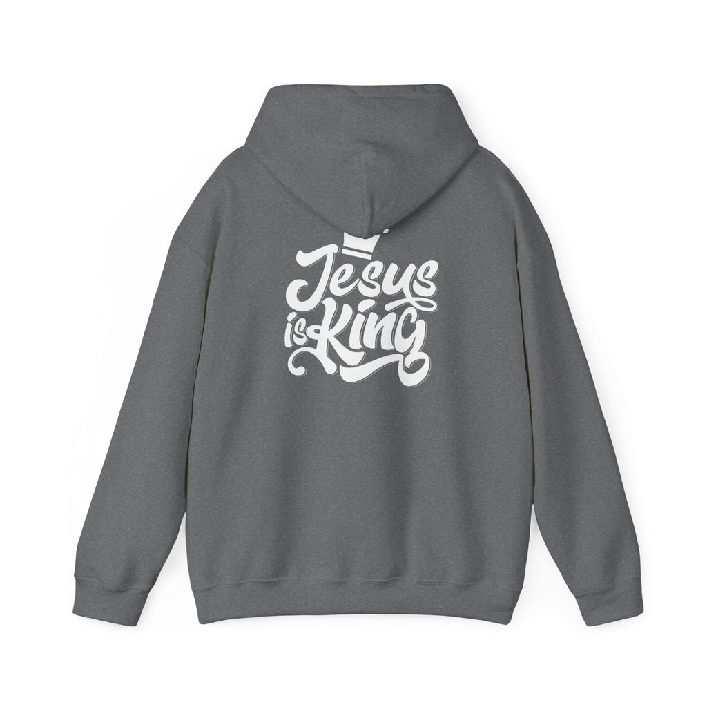 Jesus is King Hoodie – Bold Crown & Cross Christian Sweatshirt for Eternal Reign & Cozy Faith Printify