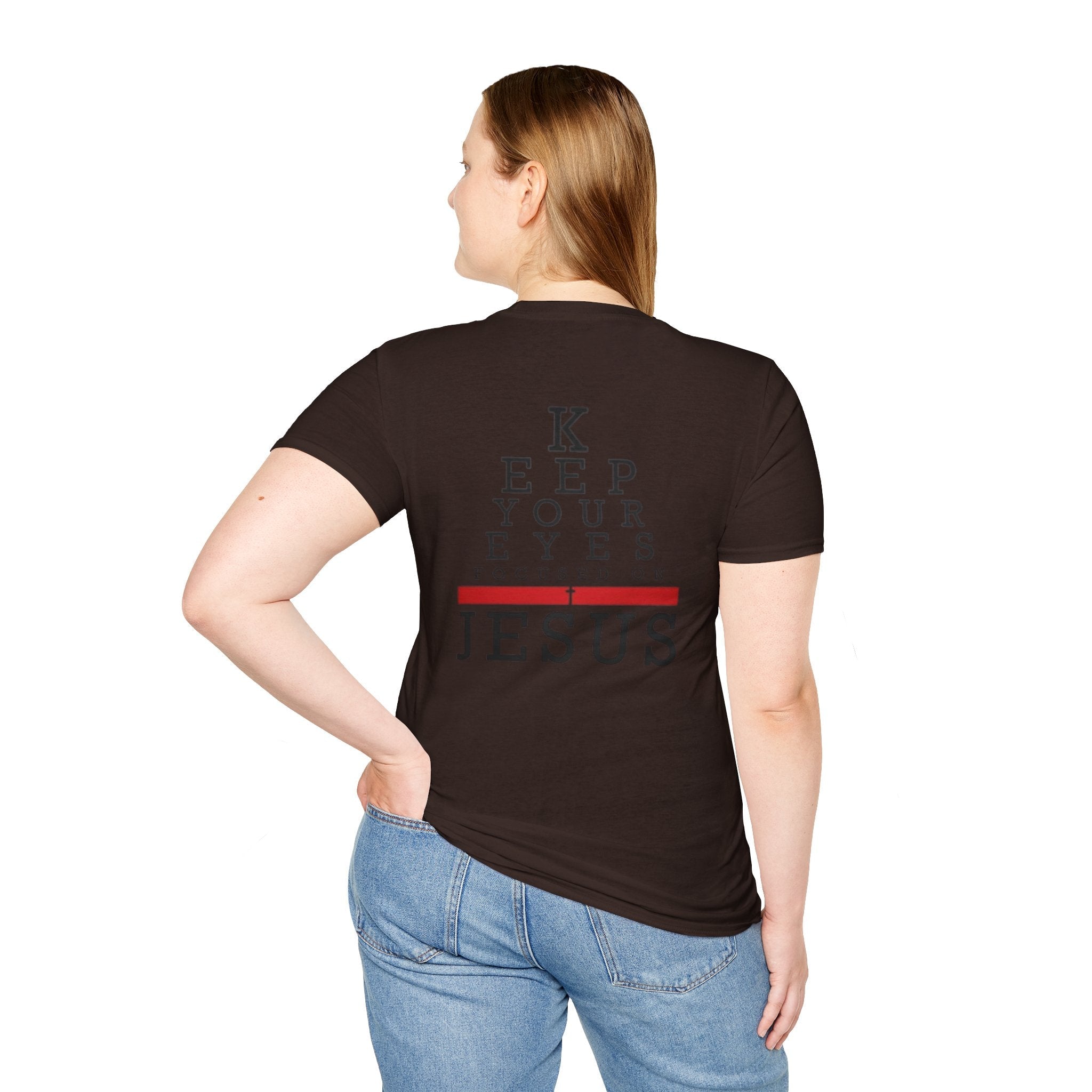 Keep Your Eyes Focused on Jesus T-shirt - Eye Chart Christian T-shirt - Faith Apparel Printify