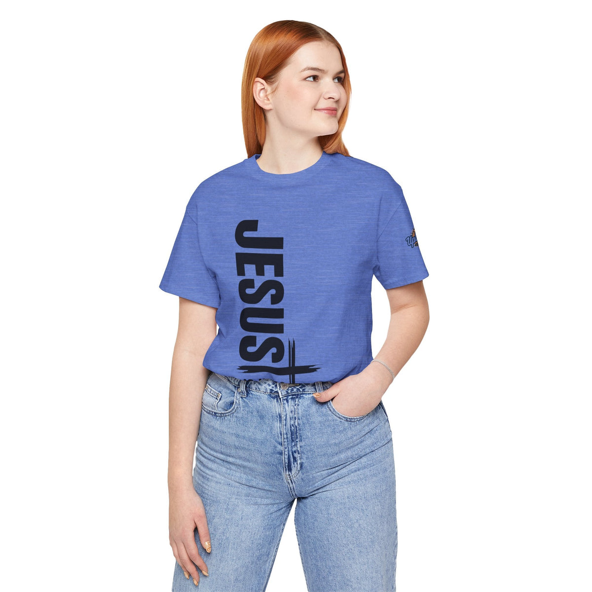 Jesus Is King T-shirt | Modern Typographic Cross Christian T-shirt Printify