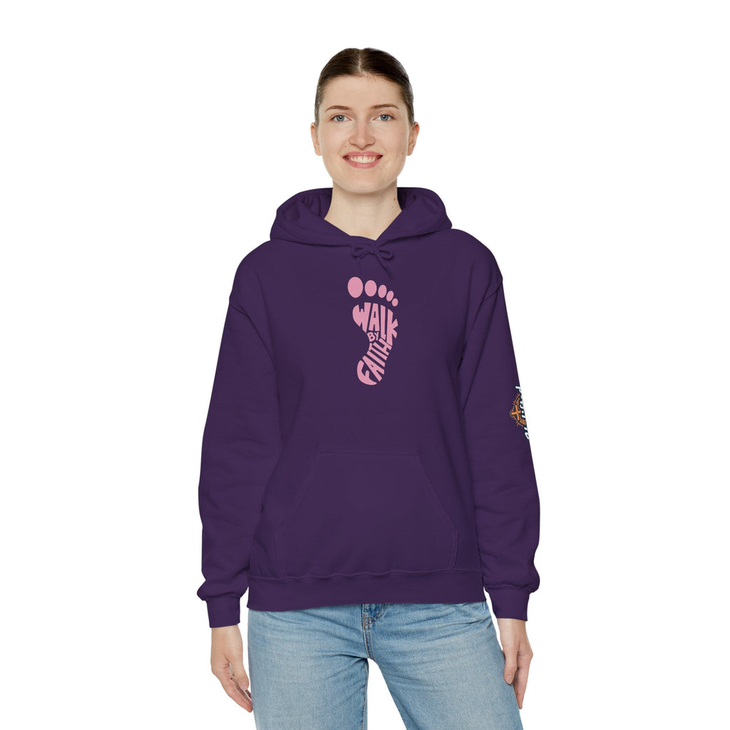 Walk By Faith Footprint Hoodie Printify