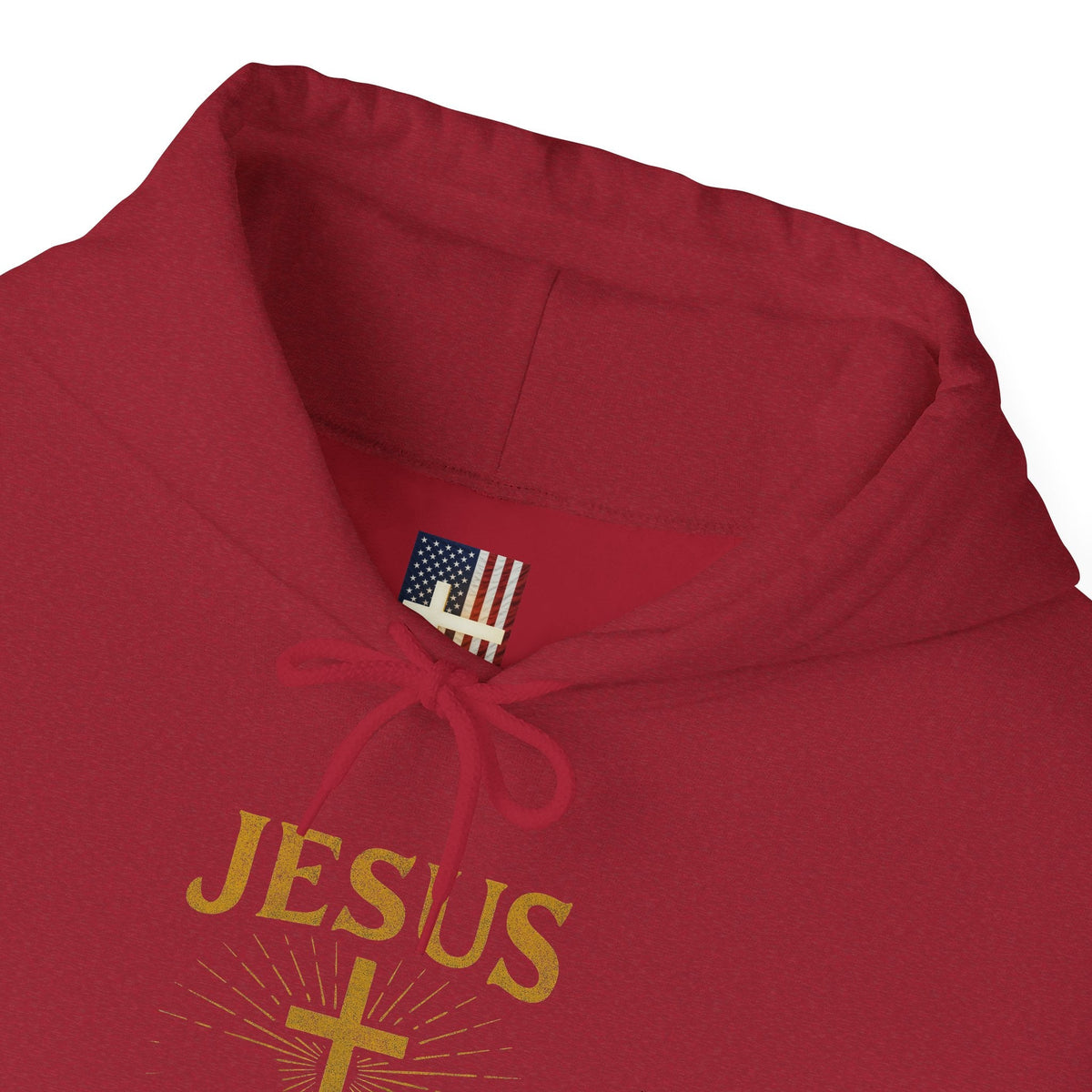Jesus Saves Hoodie – Radiant Cross & Rays of Light Christian Sweatshirt for Eternal Hope & Faith Printify
