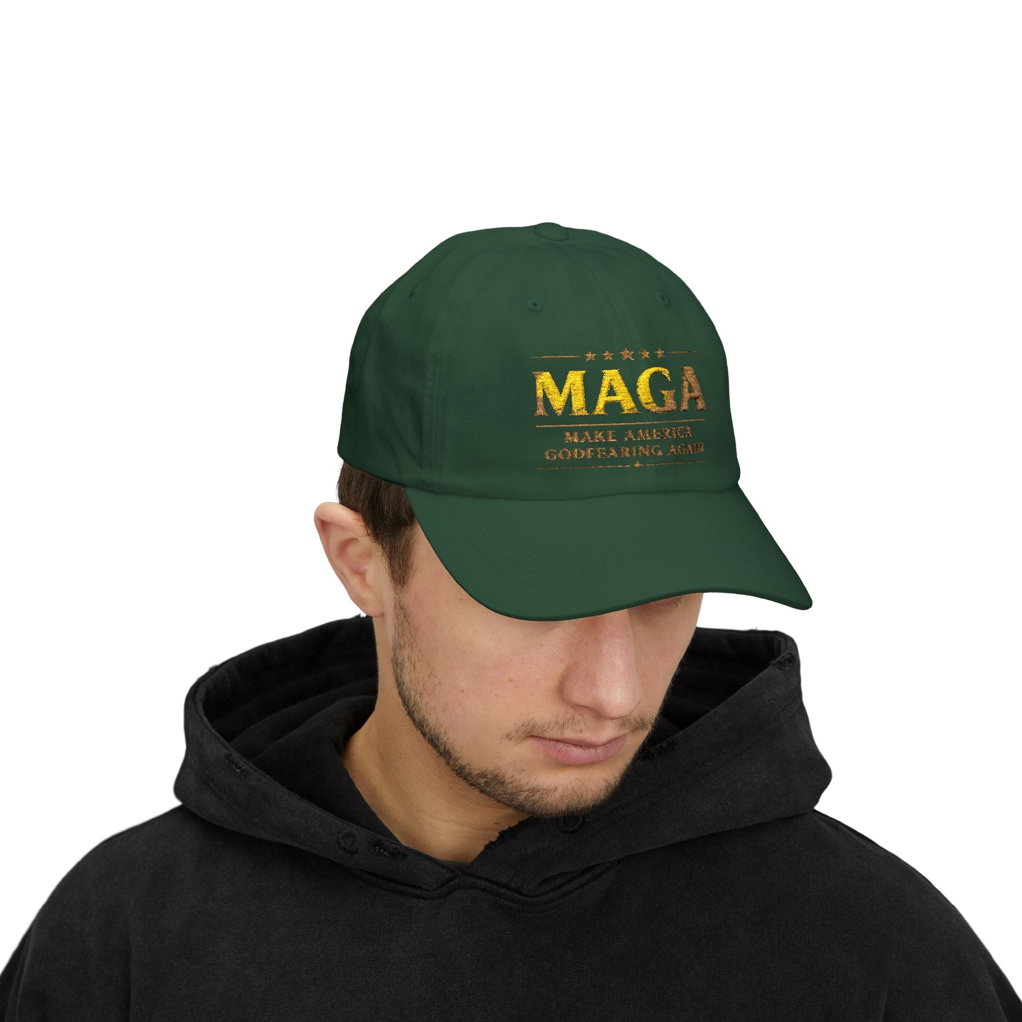 Dad Cap — "MAGA: Make America Godfearing Again" Embroidered Hat Printify