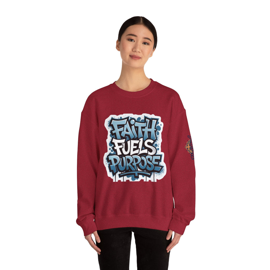 Faith Fuels Purpose Sweatshirt – Inspirational Christian Sweatshirt for Divine Drive & Unstoppable Belief Printify