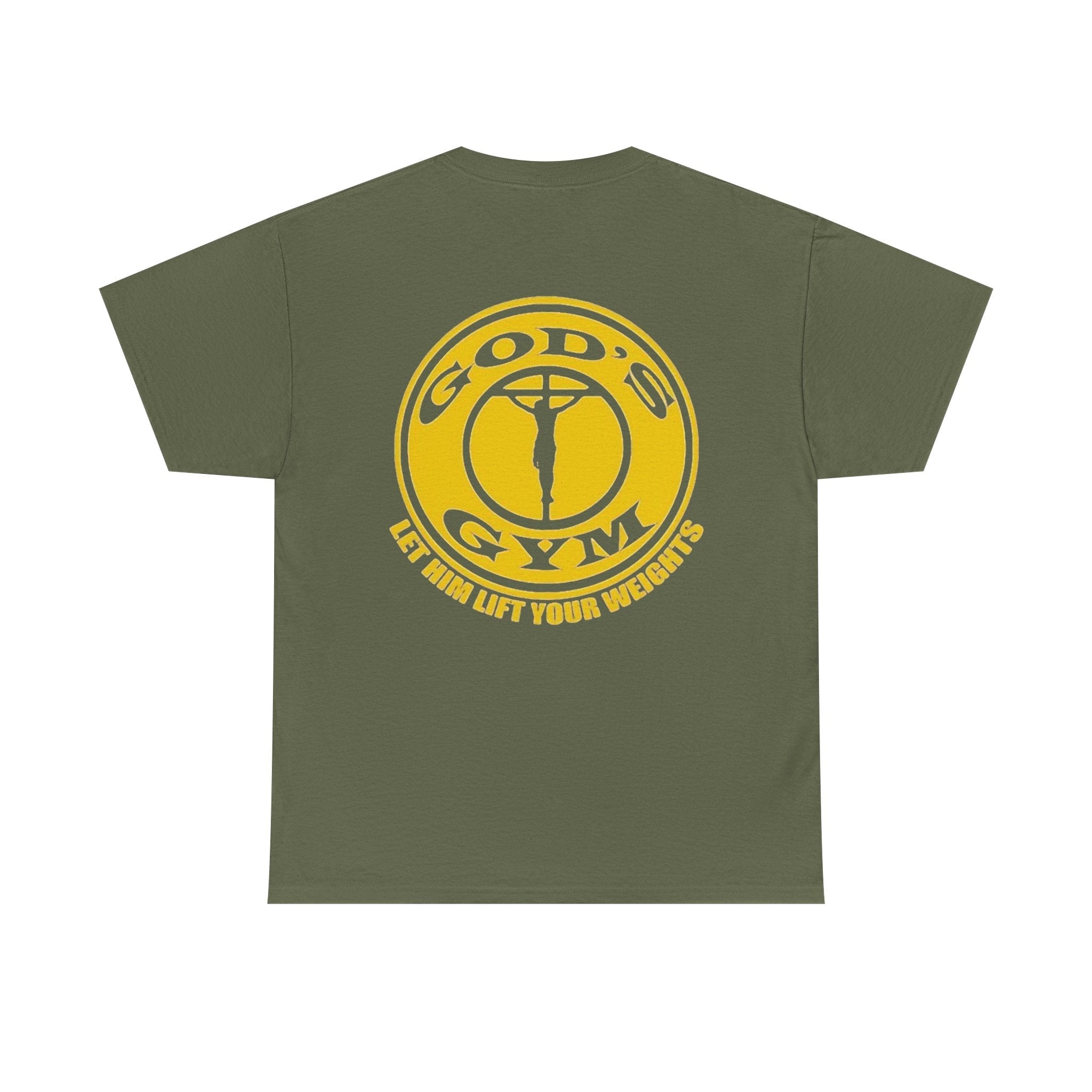 God's Gym T-Shirt — "Let Him Lift Your Weights" Christian Fitness Tee Printify