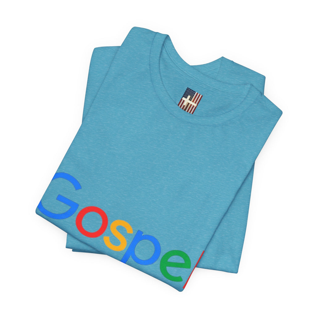 Gospel Graphic Tee — "Gospel" Colorful Logo Christian T-Shirt Printify