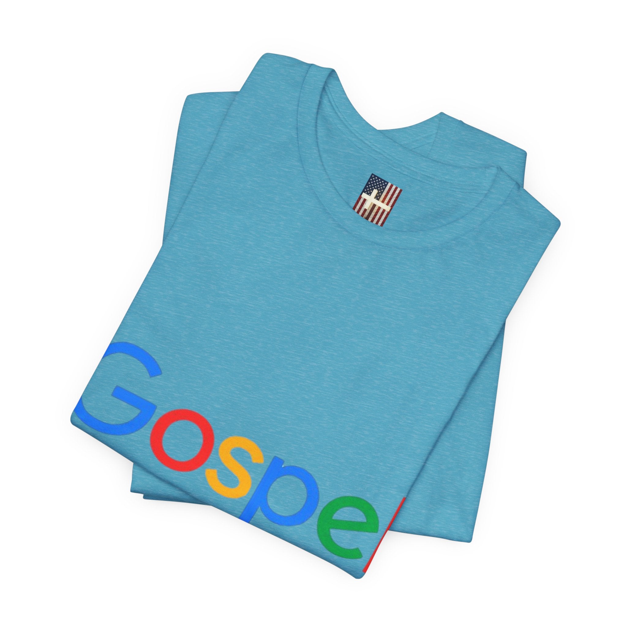 Gospel Graphic Tee — "Gospel" Colorful Logo Christian T-Shirt Printify