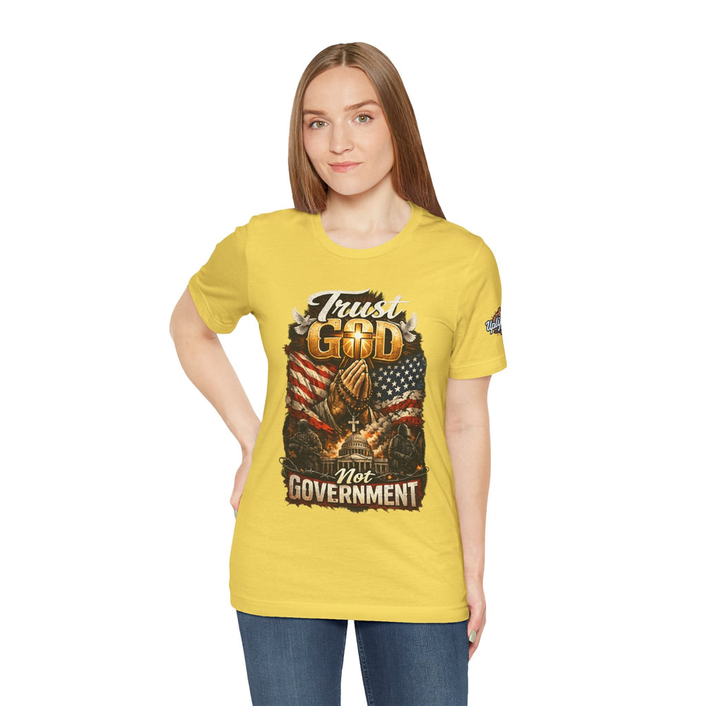 Trust God Not Government T-Shirt — Vintage Patriotic Christian Tee Printify