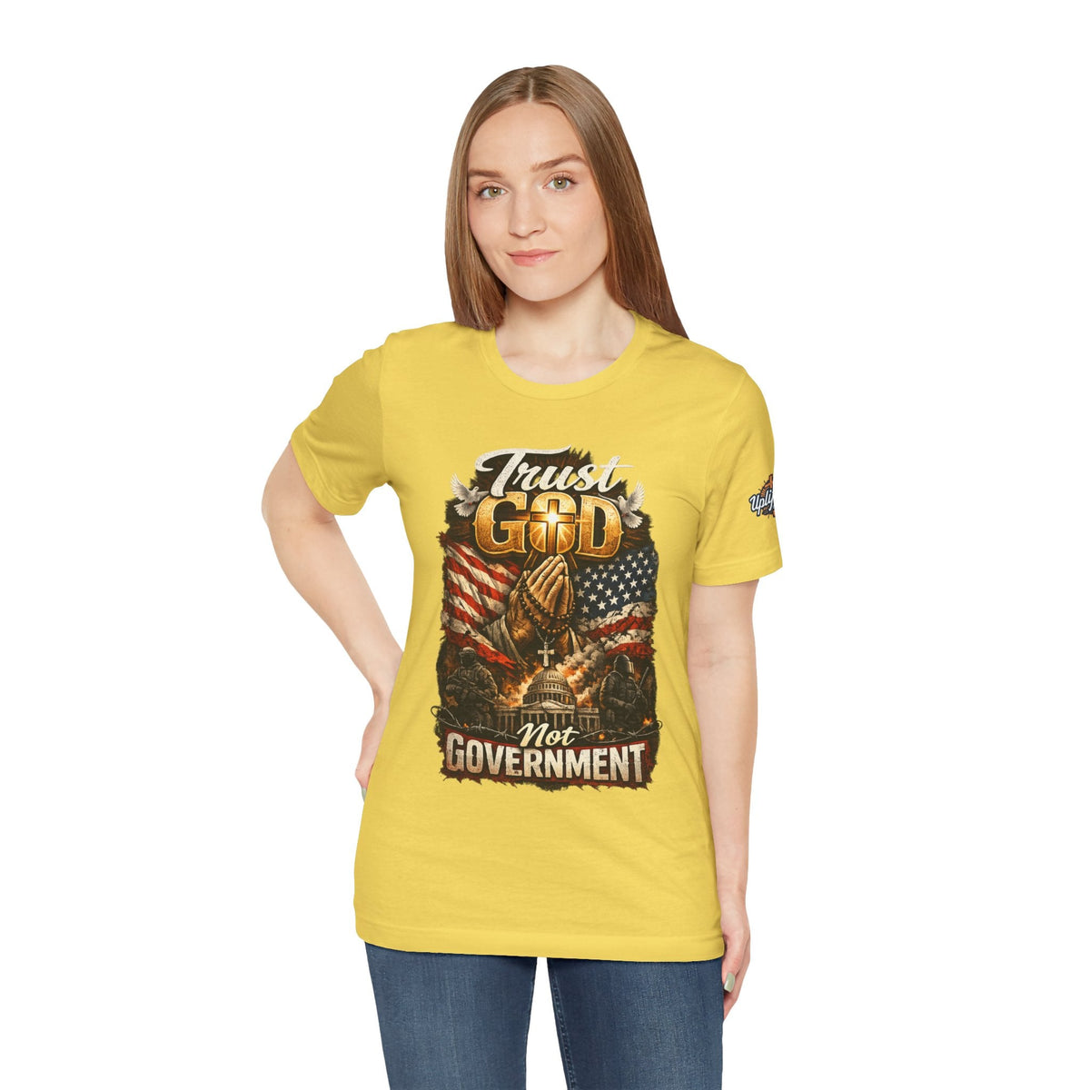 Trust God Not Government T-Shirt — Vintage Patriotic Christian Tee Printify