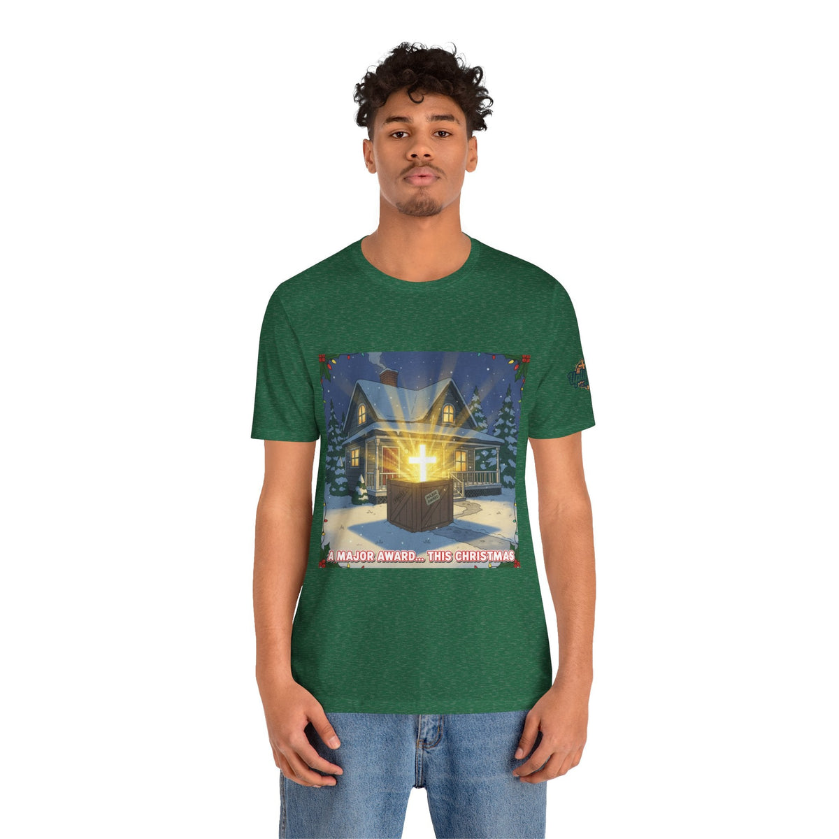A Major Award This Christmas T-shirt – Fragile Leg Lamp Parody Cross Unboxing Christian T-shirt for Hilarious Faith & Holiday Glow Printify