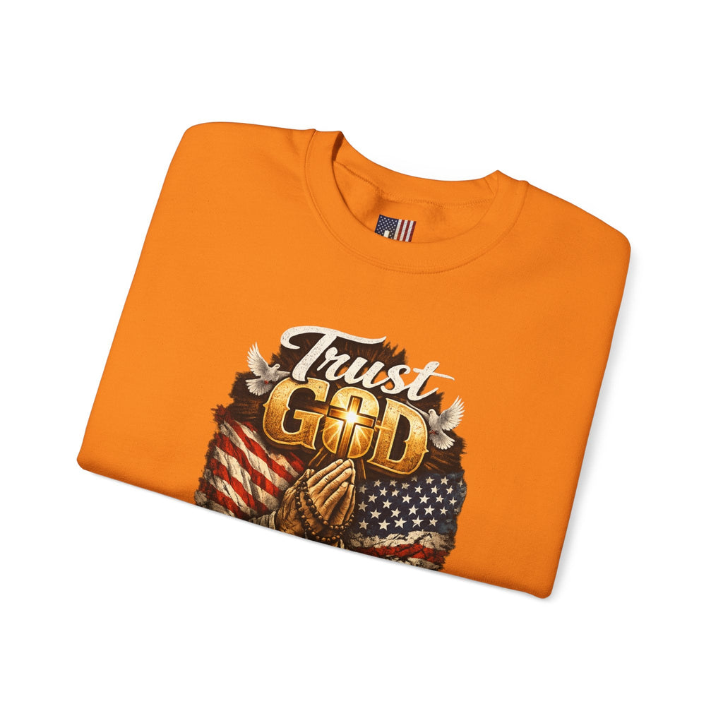 Trust God Not Government Sweatshirt — Vintage Patriotic Christian Sweatshirt Printify