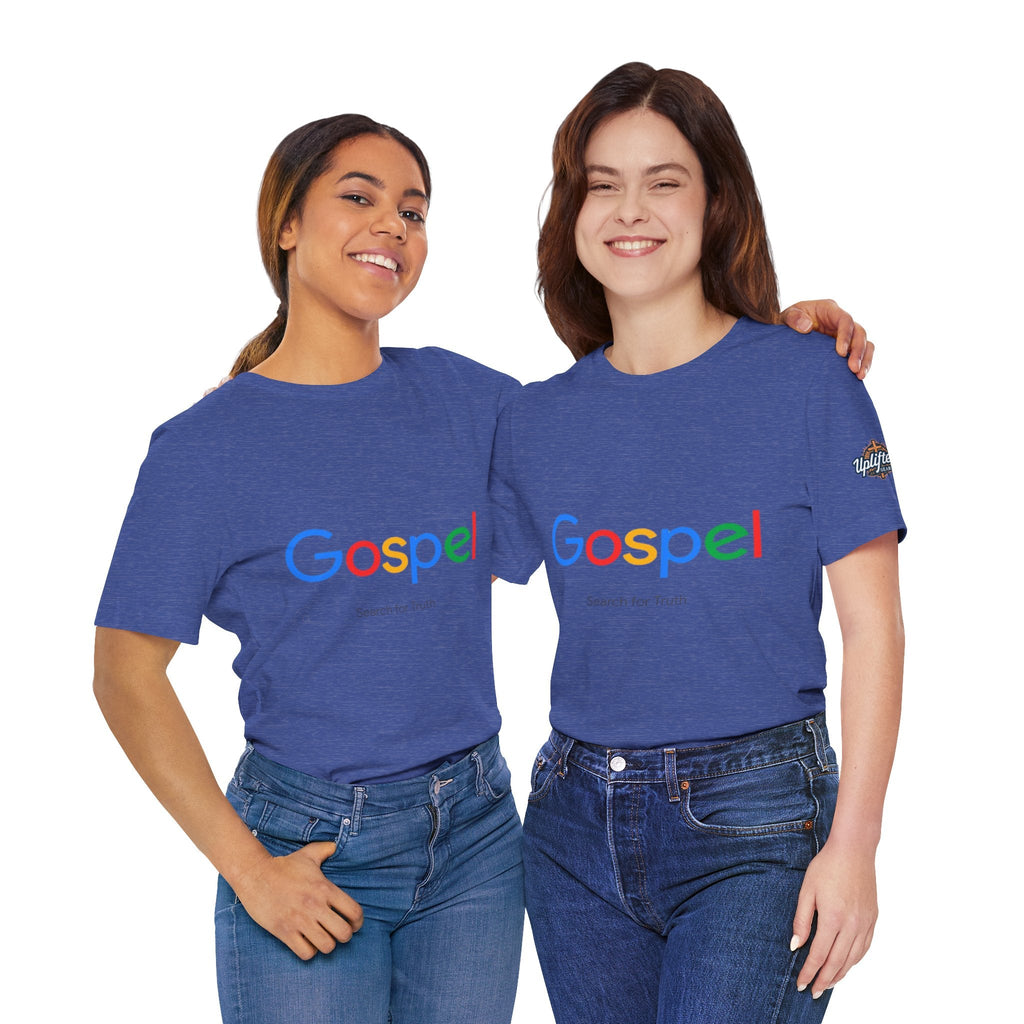 Gospel Graphic Tee — "Gospel" Colorful Logo Christian T-Shirt Printify