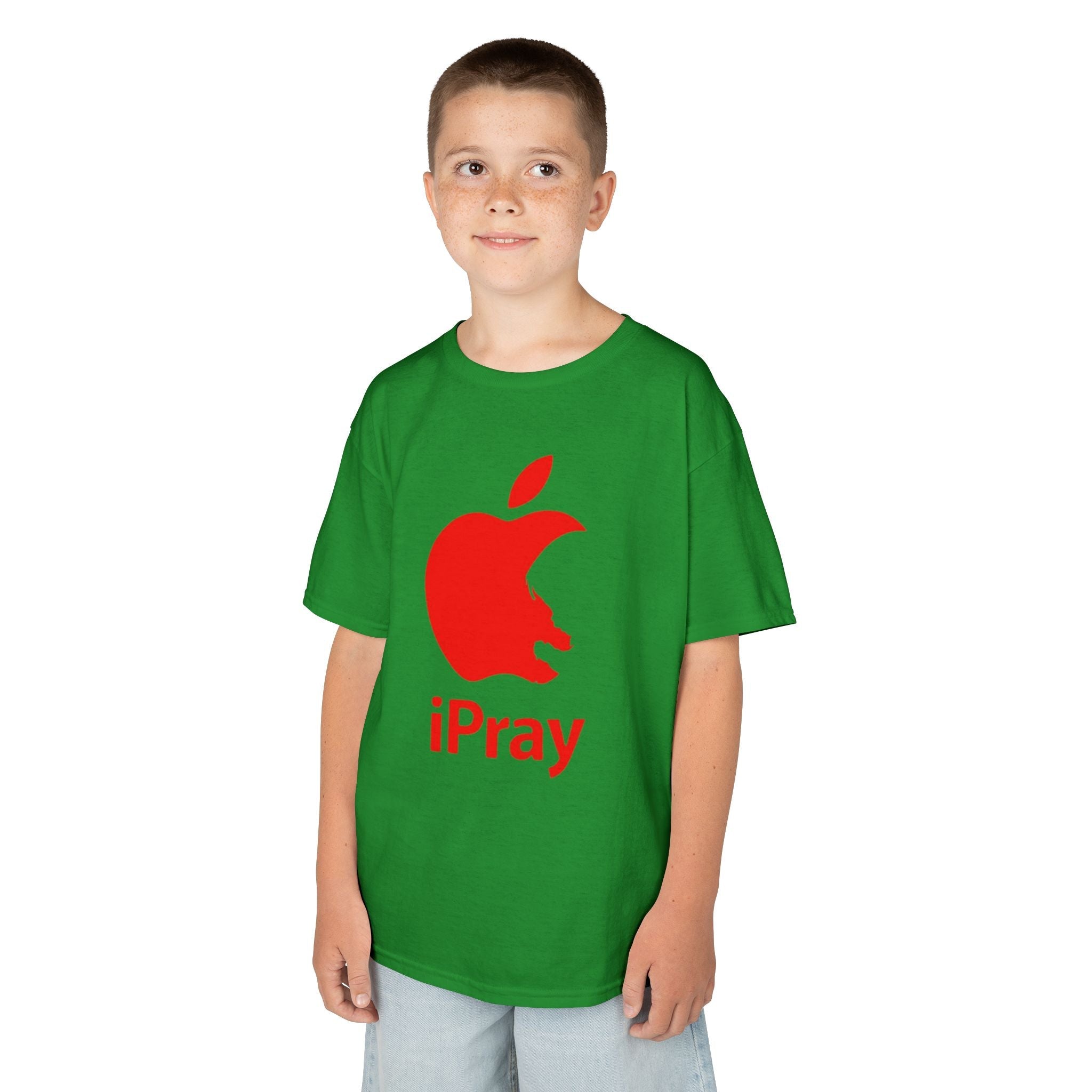 Kids Graphic Tee — Red iPray Logo Prayer Shirt for Children Printify