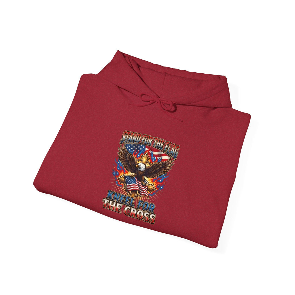 Stand for the Flag Kneel for the Cross Hoodie | Patriotic Eagle Hoodie Printify