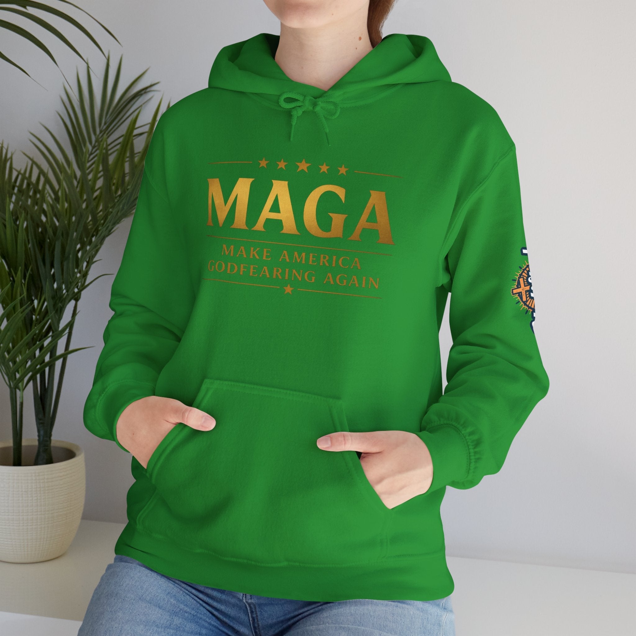 Hoodie - MAGA "Make America Godfearing Again" Political Graphic Hoodie Printify
