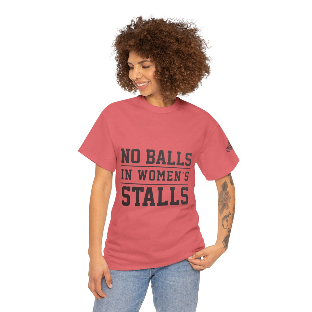 No Balls in Women's Stalls Retro Protest T-Shirt Printify