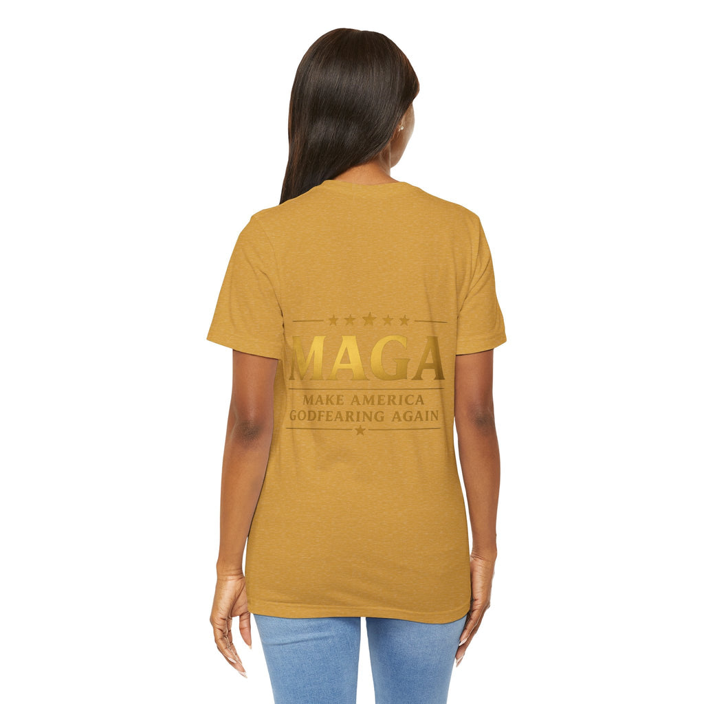 MAGA Gold Letter T-Shirt — "Make America Great Again" Printify