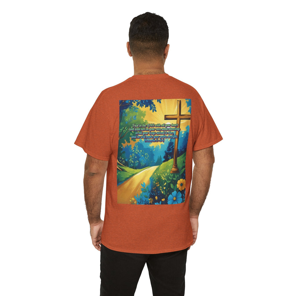 Trust in The Lord Proverbs 3:5-6 Biblical Design Unisex Heavy Cotton Tee Printify