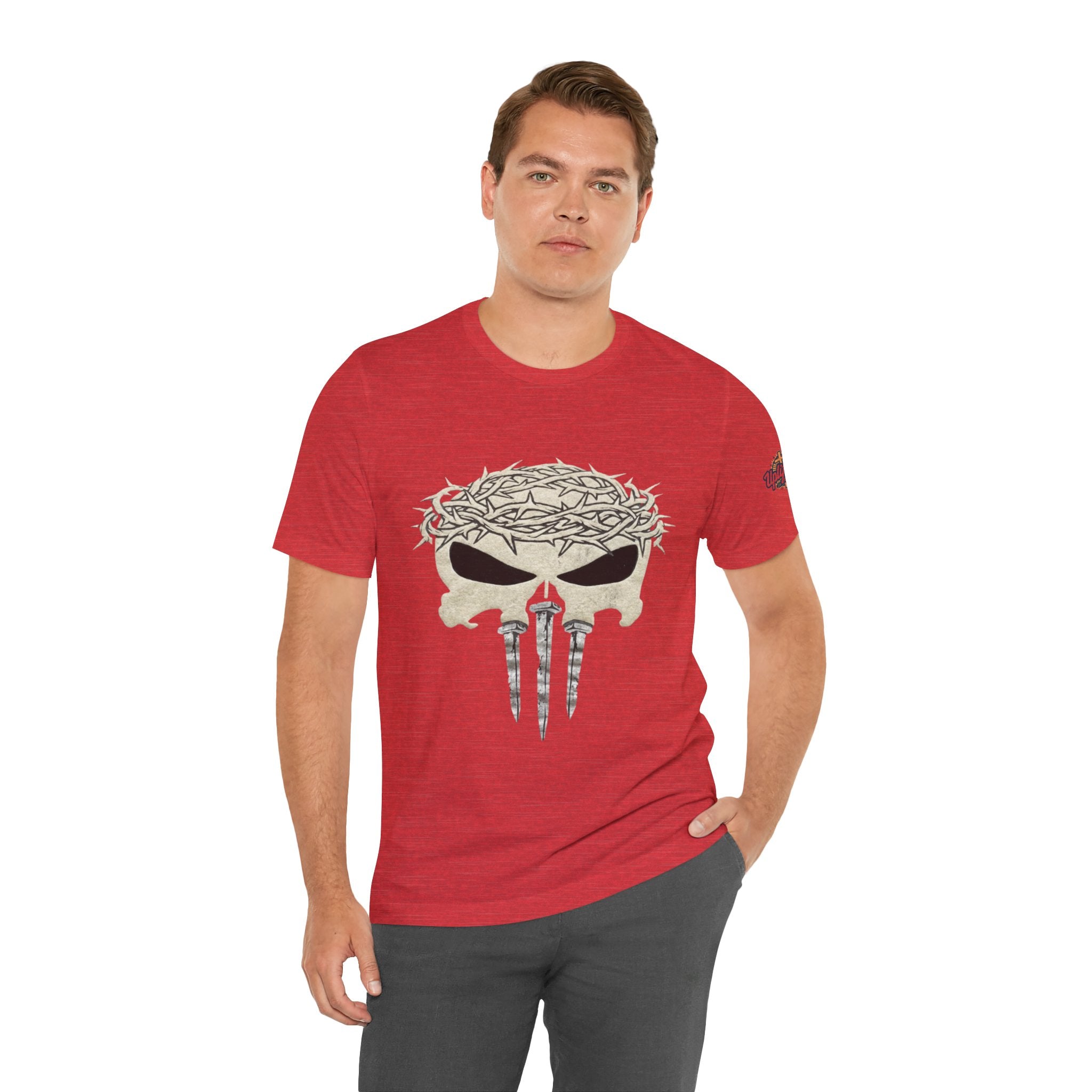 Christian Skull T-shirt - Crown of Thorns & Nails - Warrior Faith T-shirt Printify