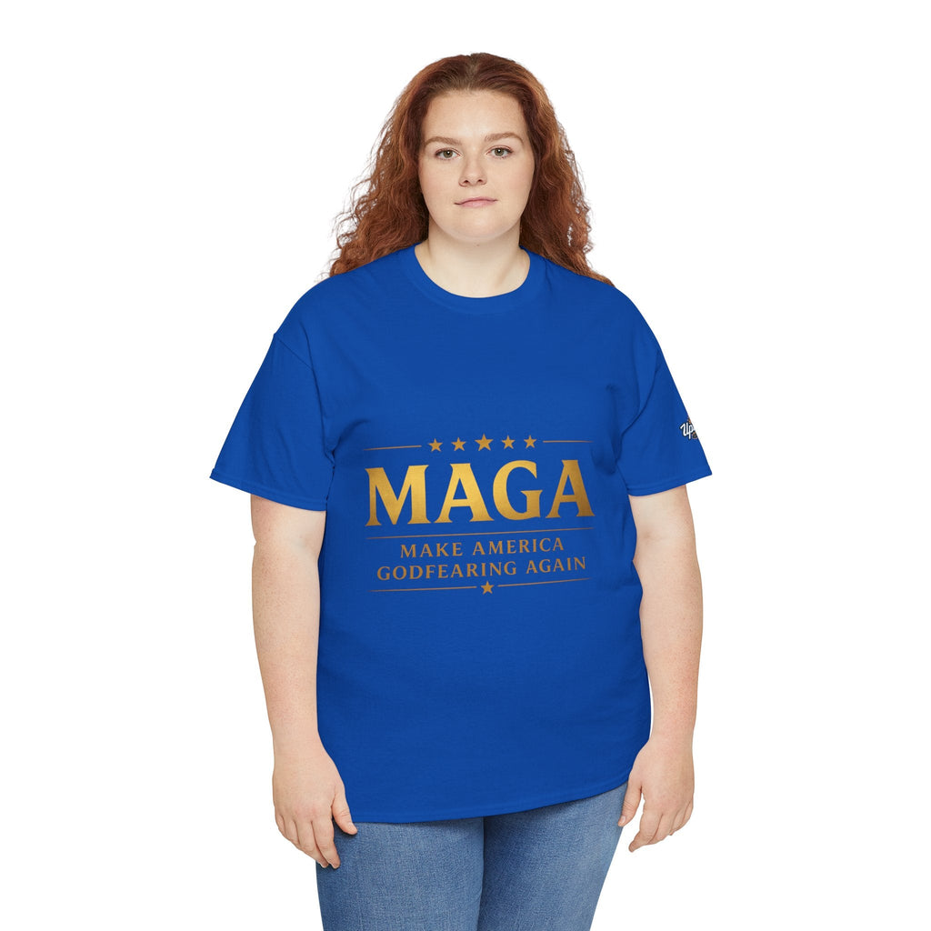 MAGA Gold Letter T-Shirt — "Make America Great Again" Printify