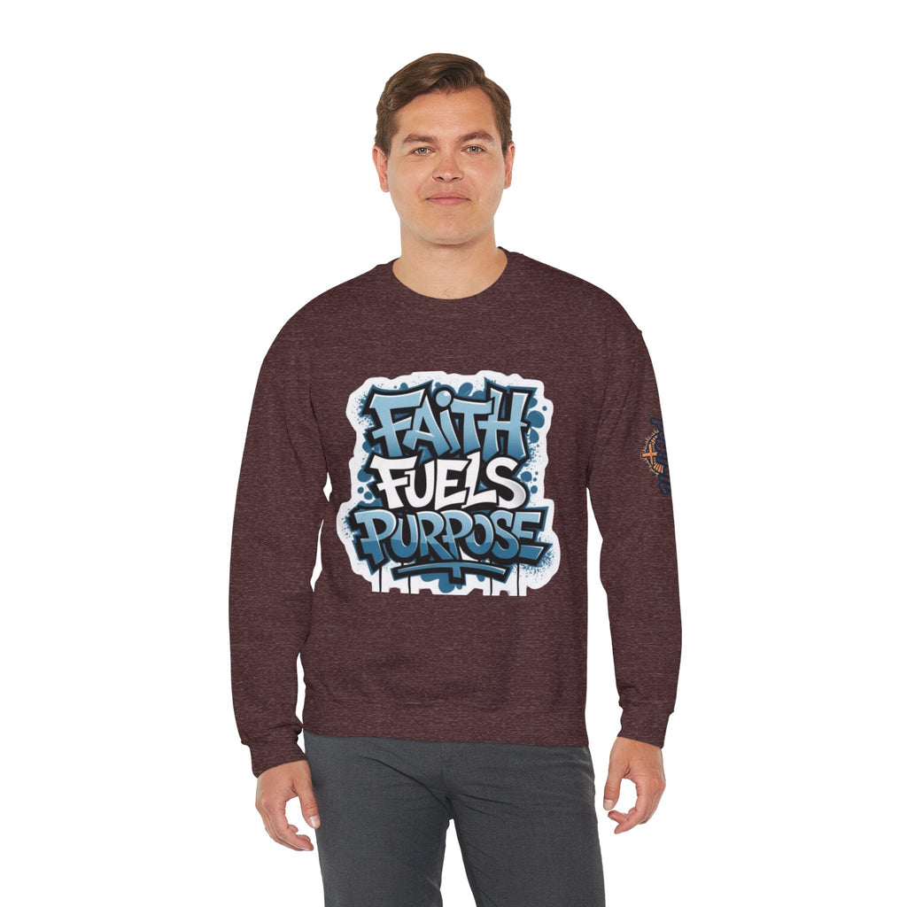 Faith Fuels Purpose Sweatshirt – Inspirational Christian Sweatshirt for Divine Drive & Unstoppable Belief Printify