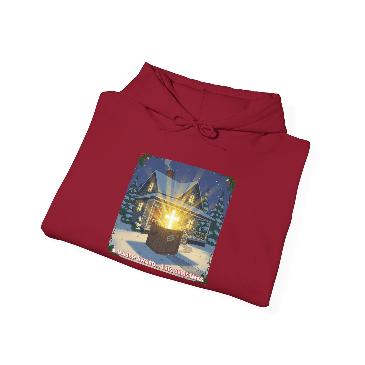 A Major Award This Christmas Hoodie – Fragile Leg Lamp Parody Cross Unboxing Christian Sweatshirt for Hilarious Faith & Holiday Glow Printify