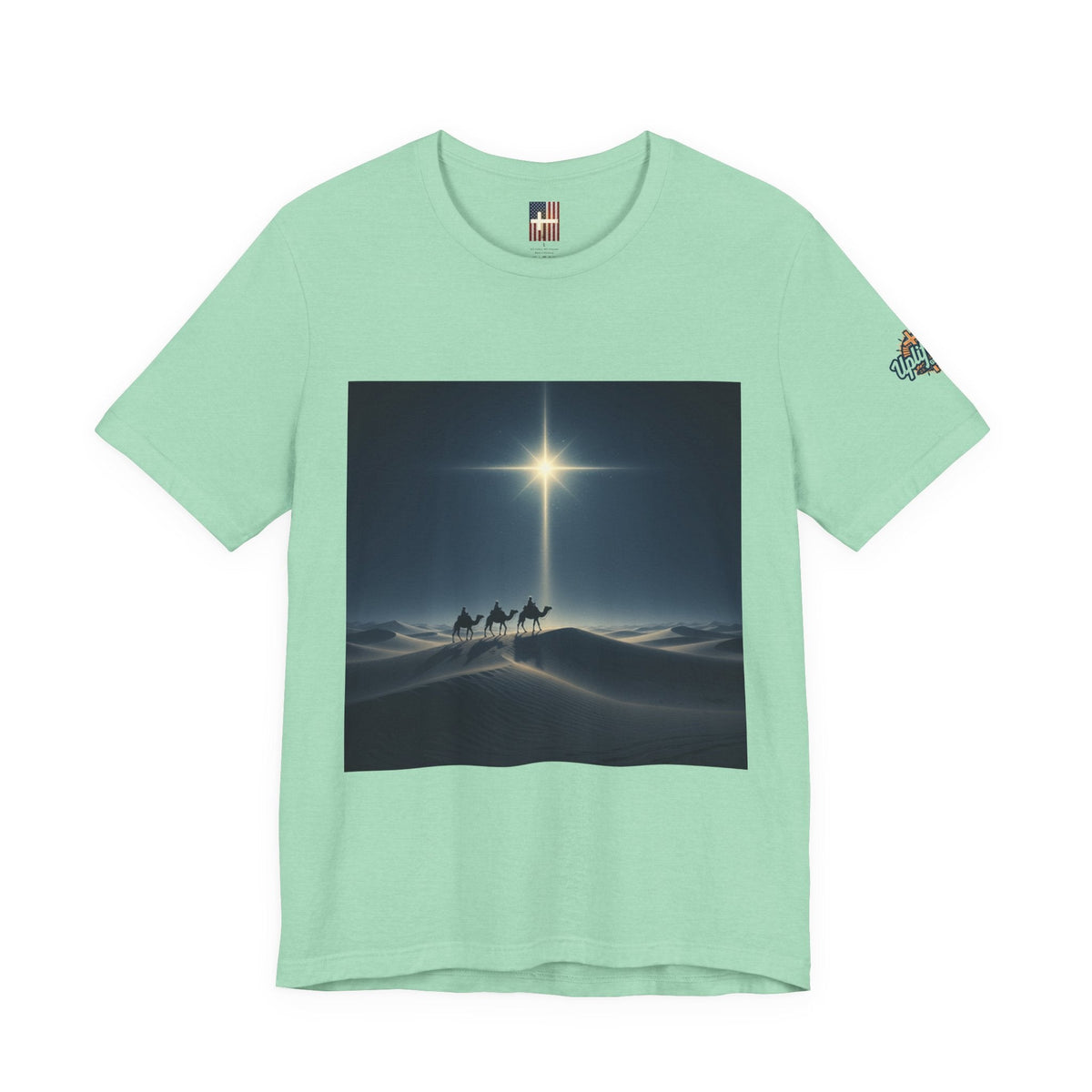 3 Wise Men T-shirt – Magi Camels Nativity Journey Christian Christmas T-shirt for Epiphany Faith & Holy Night Printify
