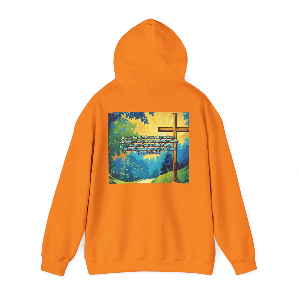 Trust in The Lord Proverbs 3:5-6 Biblical Design Unisex Heavy Blend™ Hooded Sweatshirt Printify