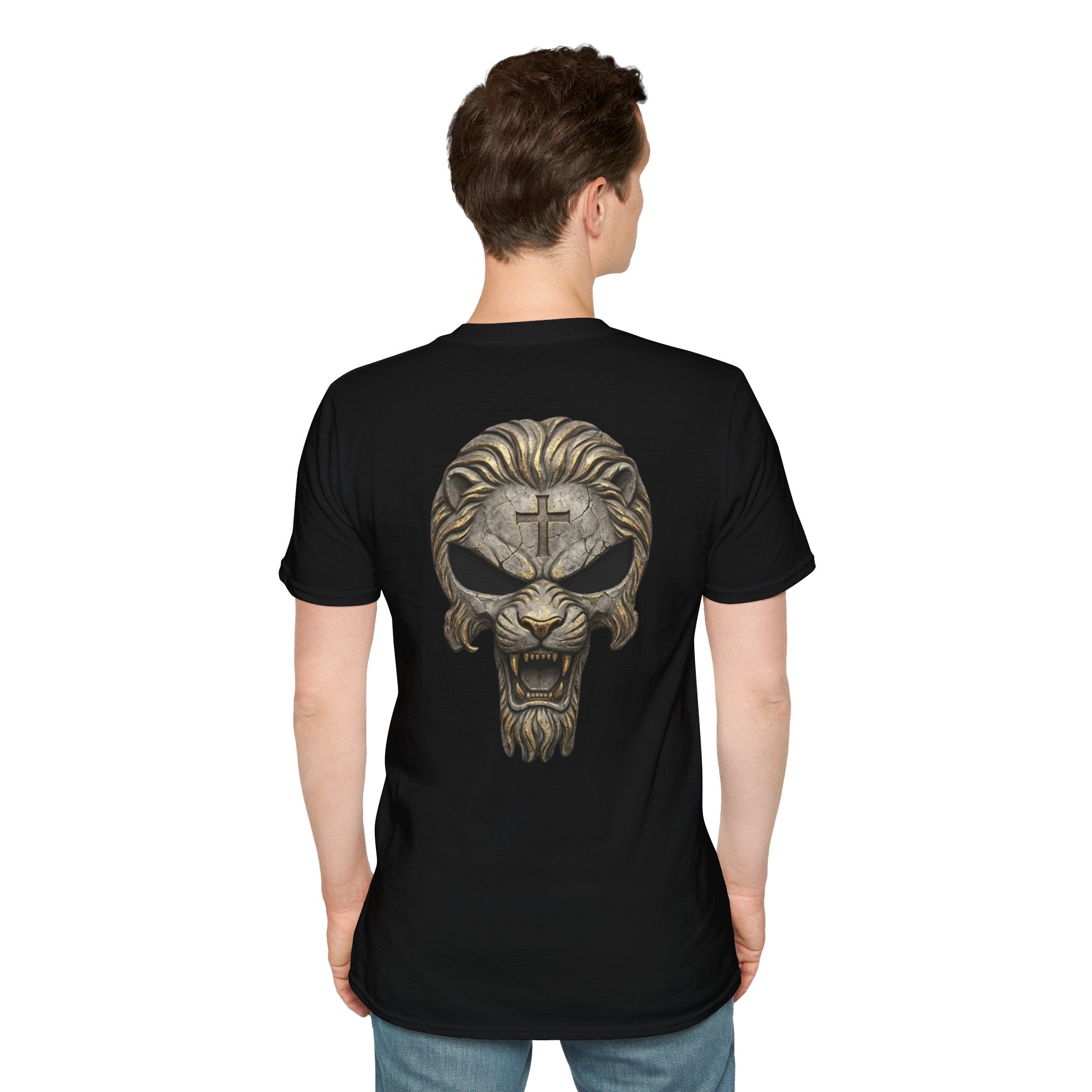 Lion of Judah Skull Christian T-shirt - Warrior Faith Cross T-shirt Printify