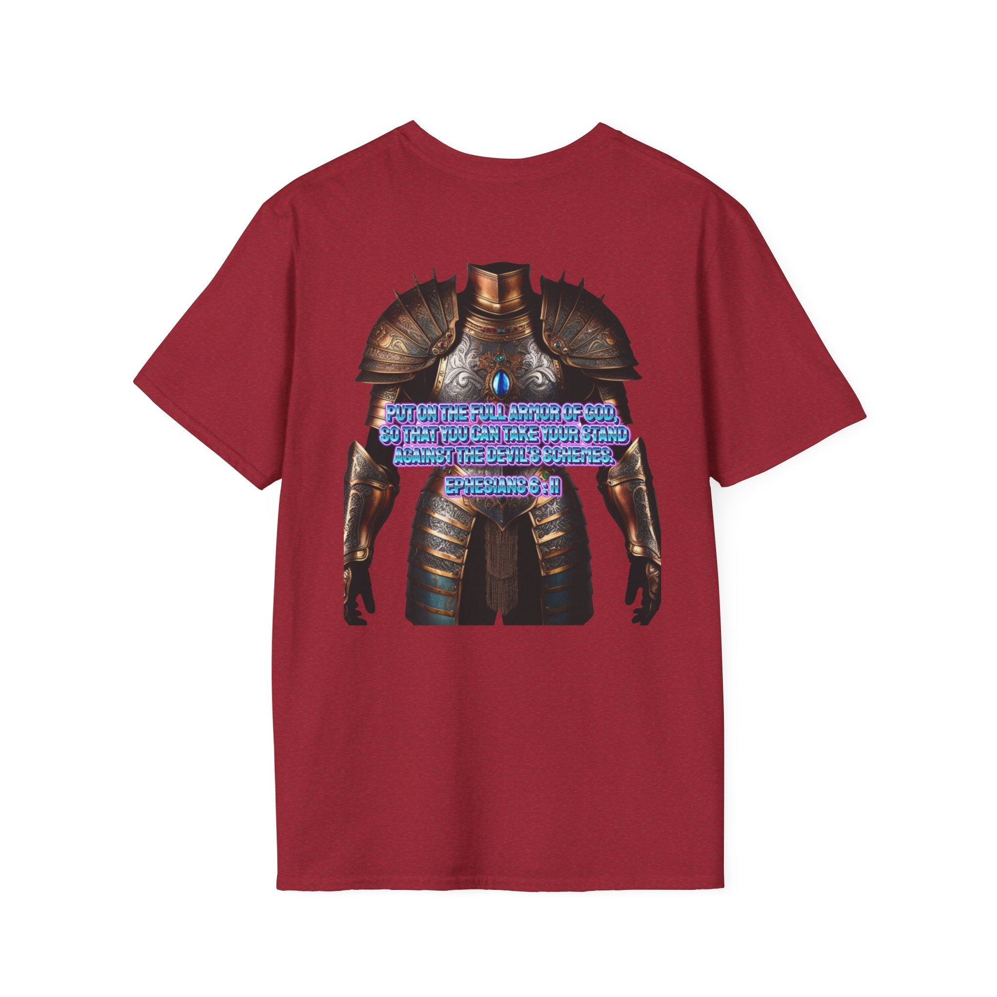 Religious Graphic Tee with Armor Of God Design - Unisex Softstyle T-Shirt Printify