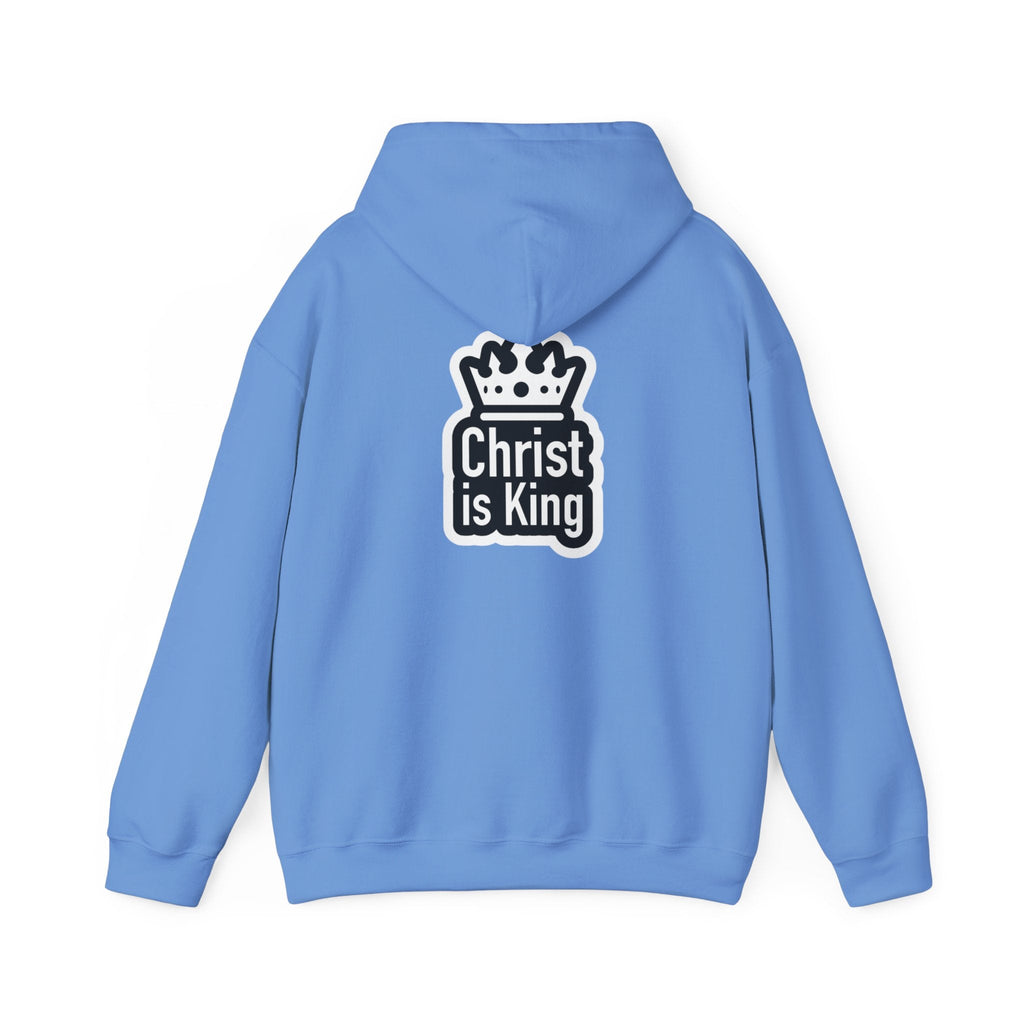 Christ is King Hoodie – Bold Crown & Cross Christian Sweatshirt for Unshakable Faith Printify