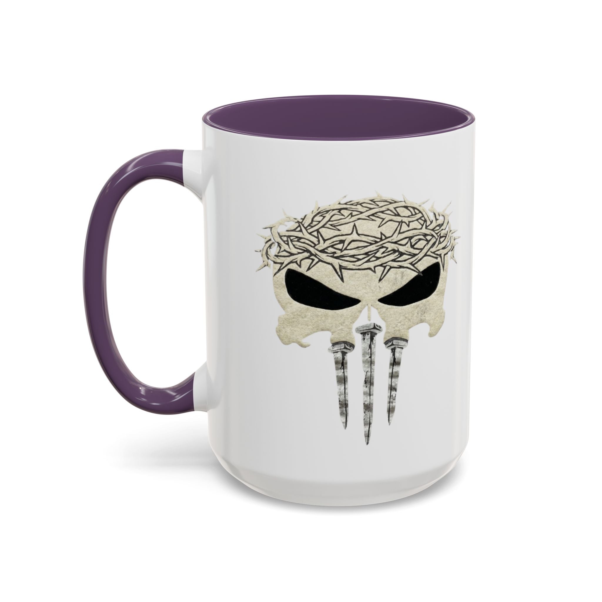 Christian Skull Coffee Mug — Crown of Thorns “Warrior Faith” (11/15 oz) Printify
