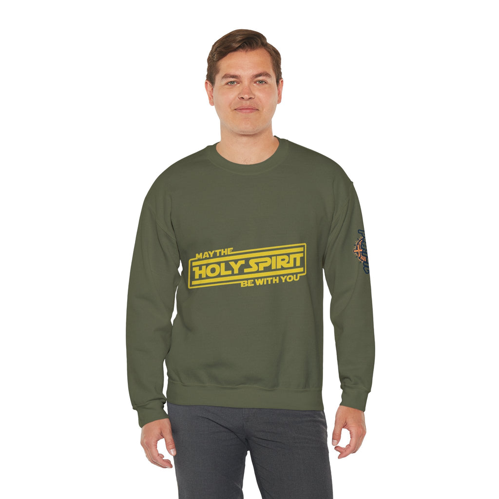 May the Holy Spirit Be With You Sweatshirt - Christian Star Wars Parody Sweatshirt Printify