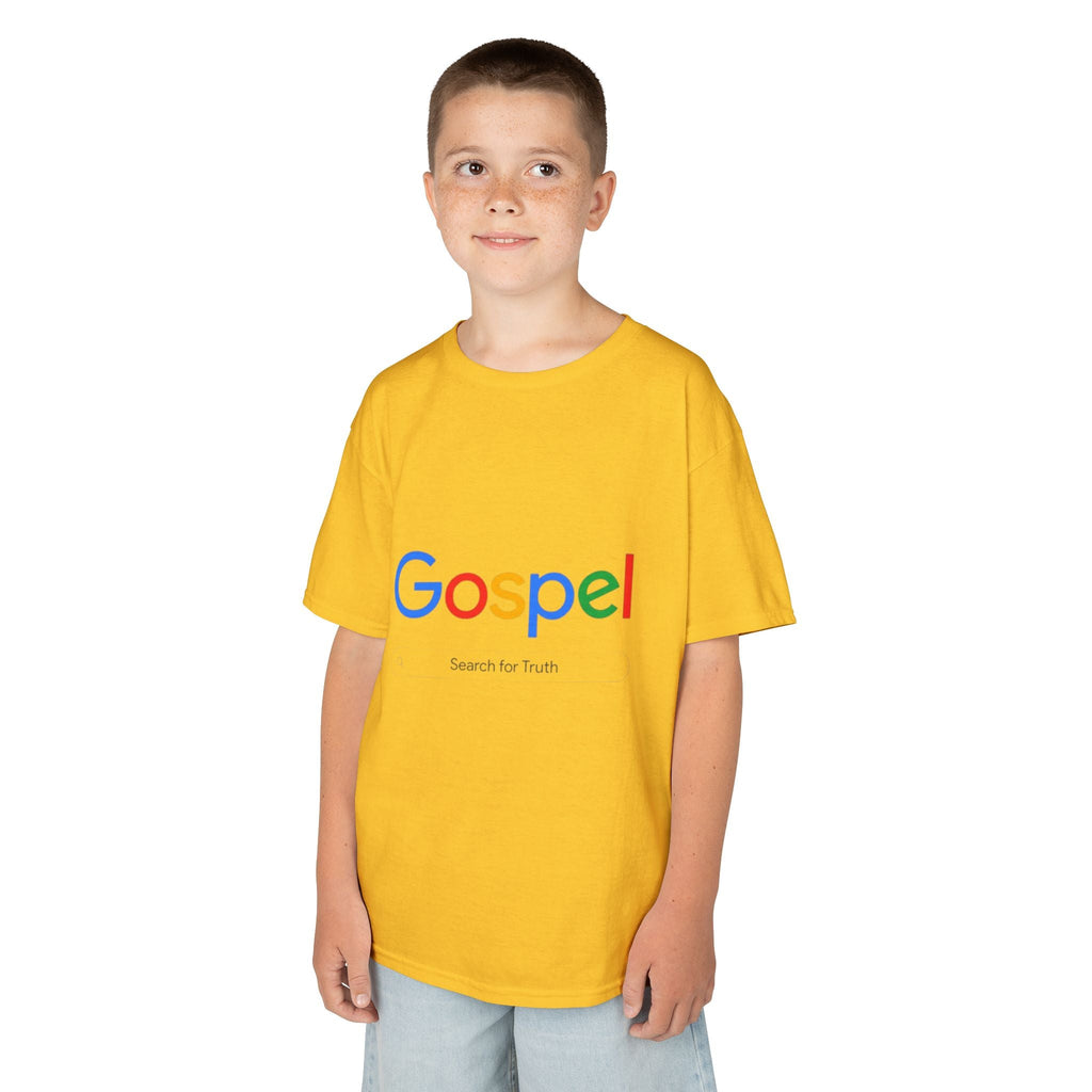 Kids Tee — "Gospel" Colorful Search-Style Logo Printify