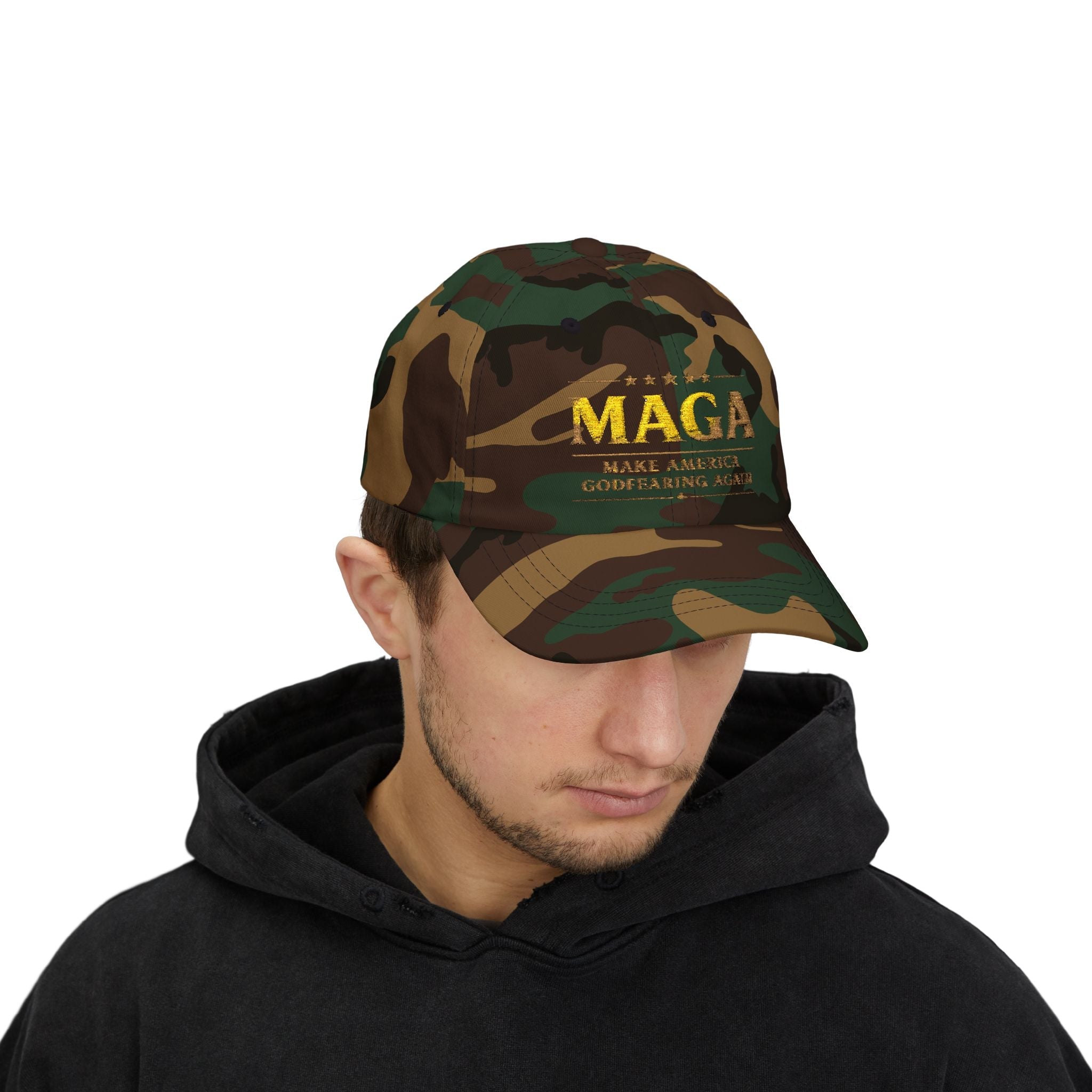 Dad Cap — "MAGA: Make America Godfearing Again" Embroidered Hat Printify