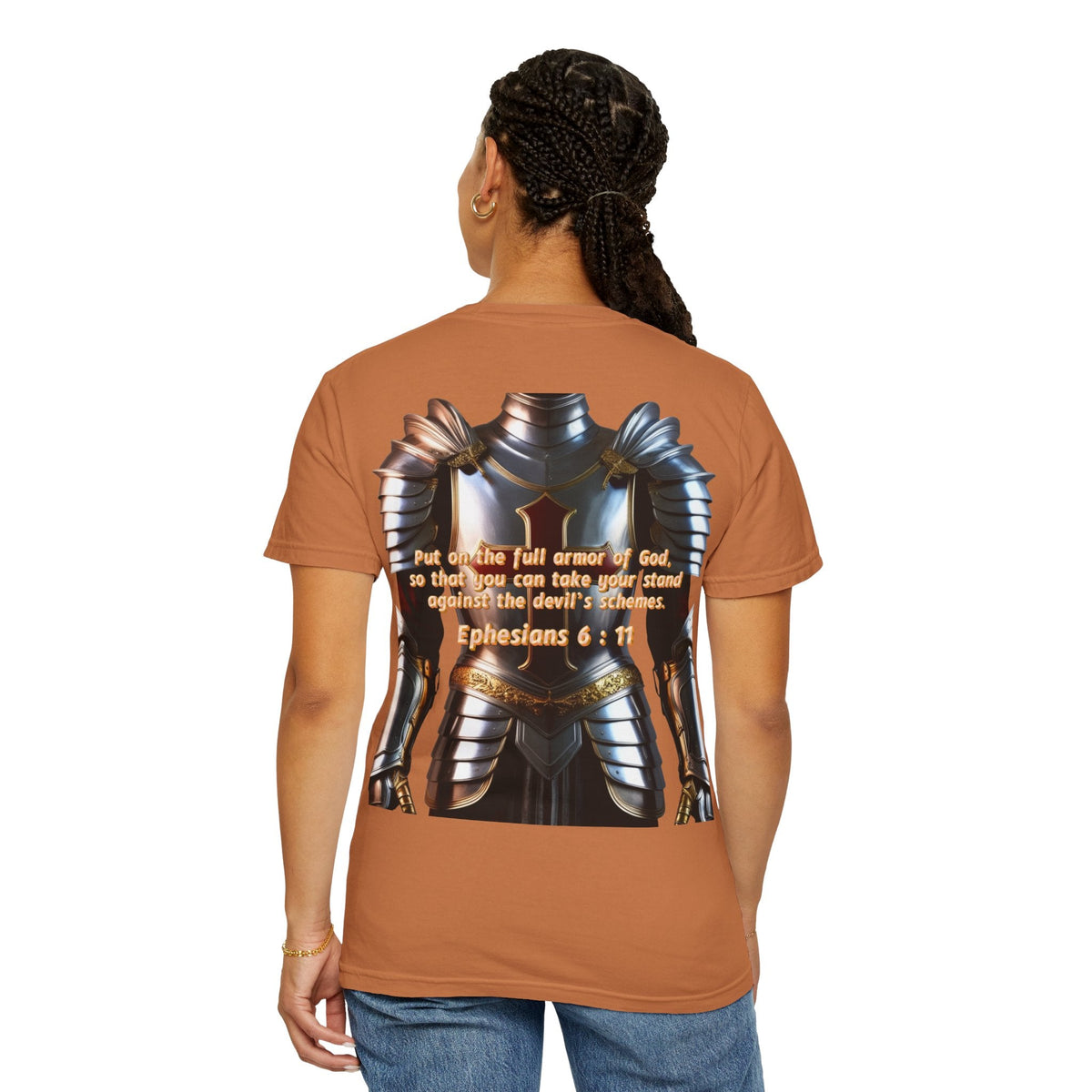 Religious Graphic Armor Of God Design - Unisex Garment-Dyed T-shirt Printify