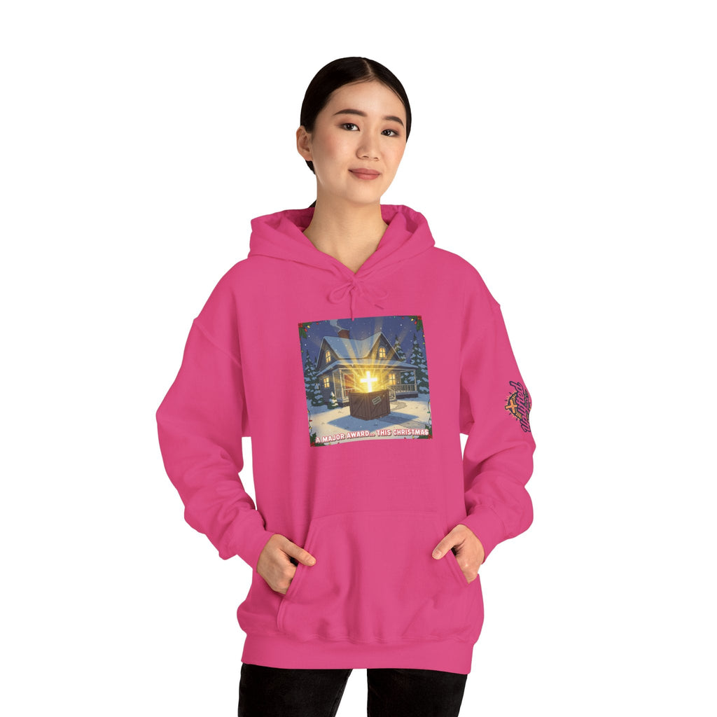A Major Award This Christmas Hoodie – Fragile Leg Lamp Parody Cross Unboxing Christian Sweatshirt for Hilarious Faith & Holiday Glow Printify